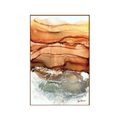 Sediment Pour - Alcohol inks on wooden panel with resin 11.5 x 17.5 inches